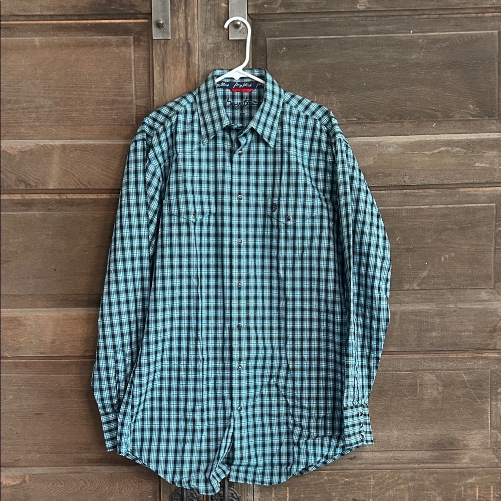 George Strait Collection One Pocket‎ Long Sleeve Shirt Pearl Snap Large Tall